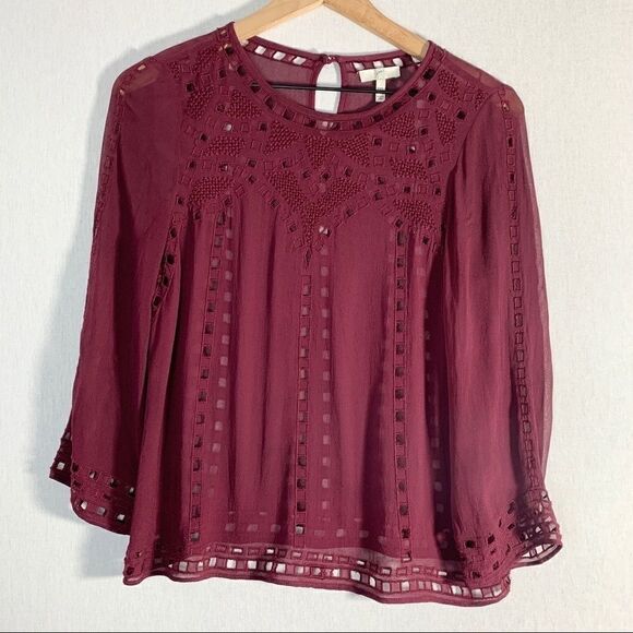 Joie Raisin Gaiane Embroidered Eyelet Blouse - Picture 4 of 11